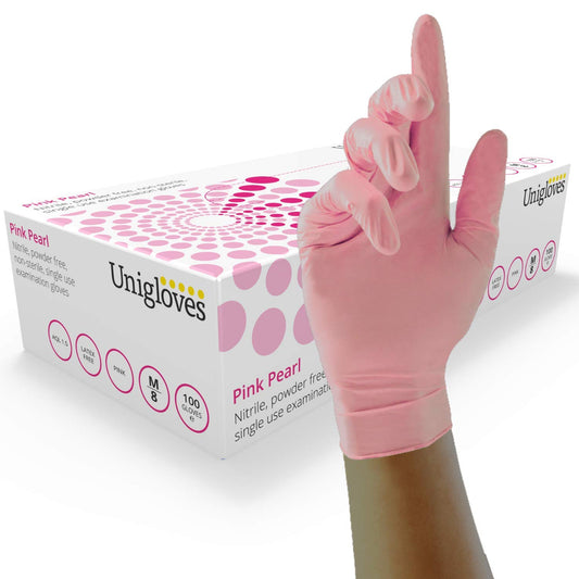100 Pink Nitrile Gloves