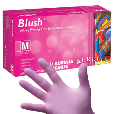 Aurelia Blush Pink Nitrile Gloves - Box of 200